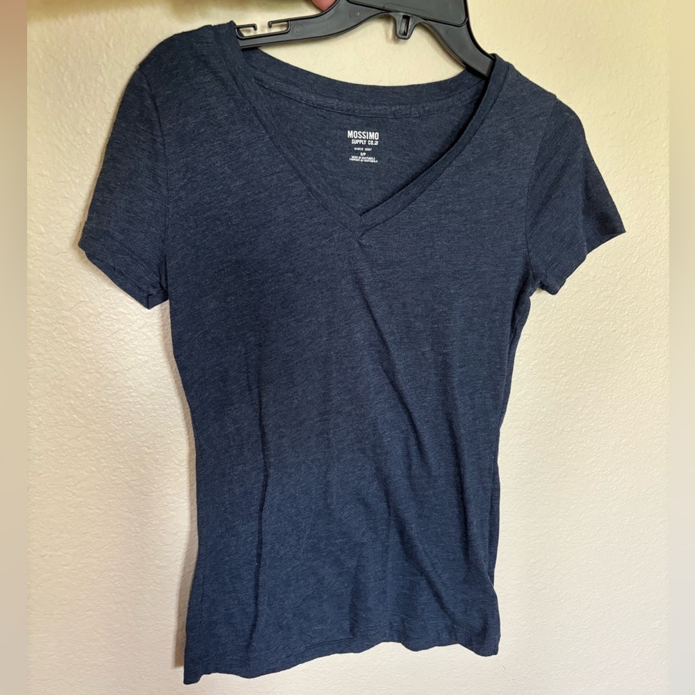 Mossimo Supply Co. Blue Fitted Short Sleeve T-Shirt